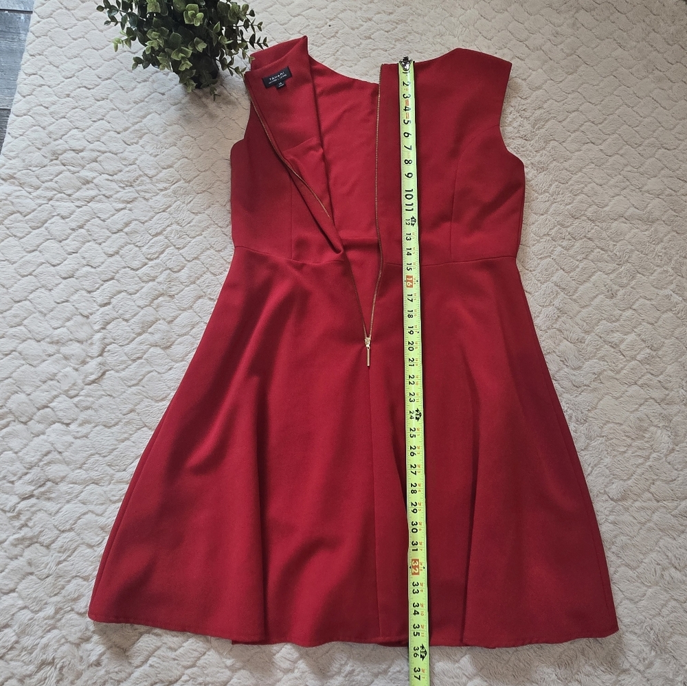 Tahari Red Sleeveless Fit & Flare Cocktail Formal Skater Dress, Size 14 - Picture 4 of 8